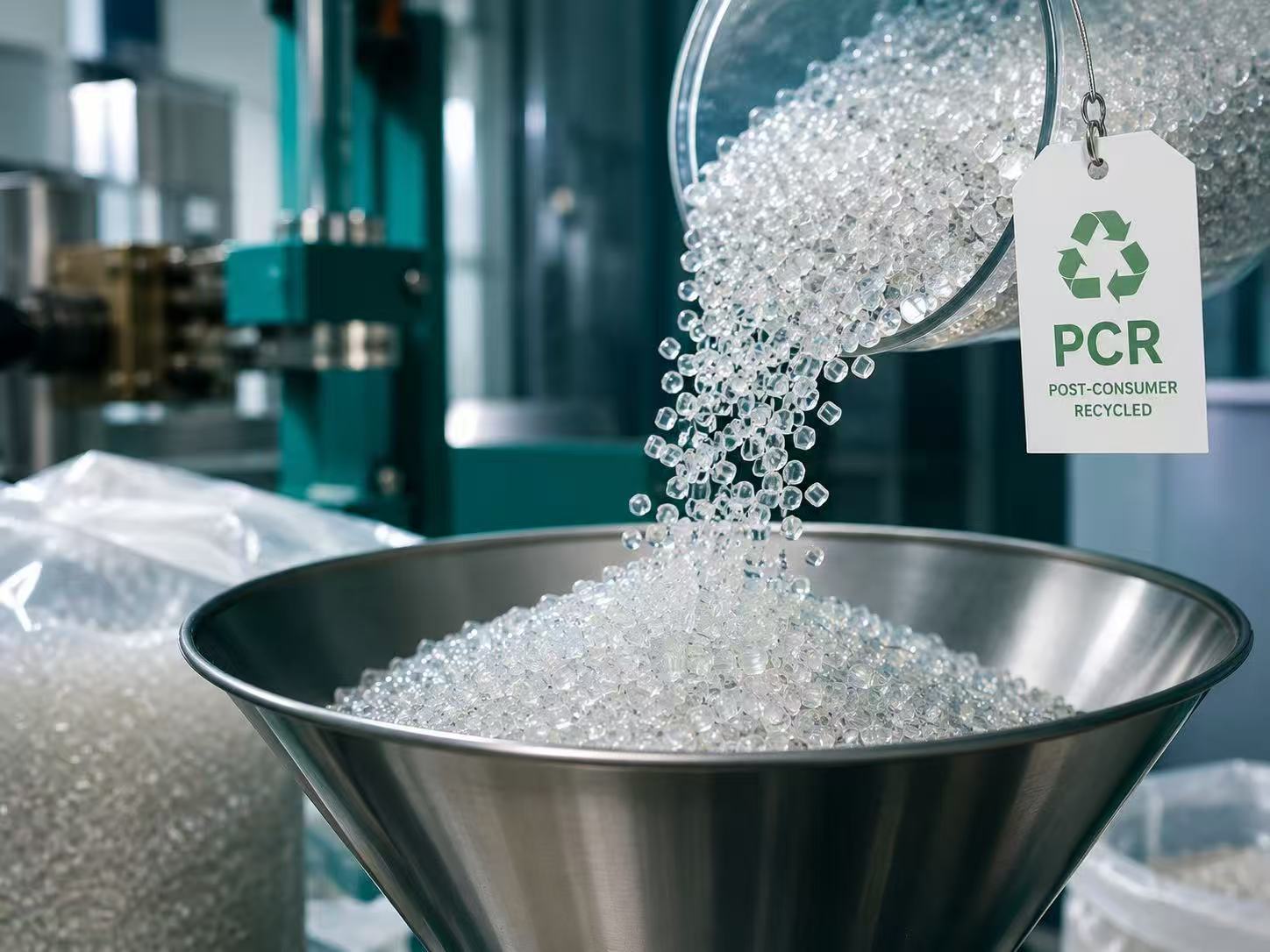PCR eco-friendly plastic material for sustainable manufacturing