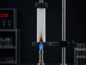 Plastic fire resistance test for flame retardant polymer alloy materials
