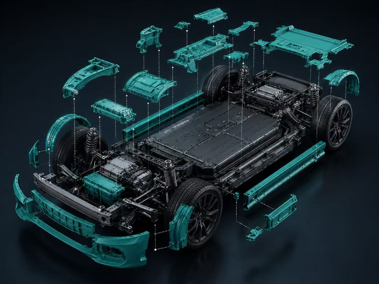 Plastic lightweighting concept for automotive engineering alloy components